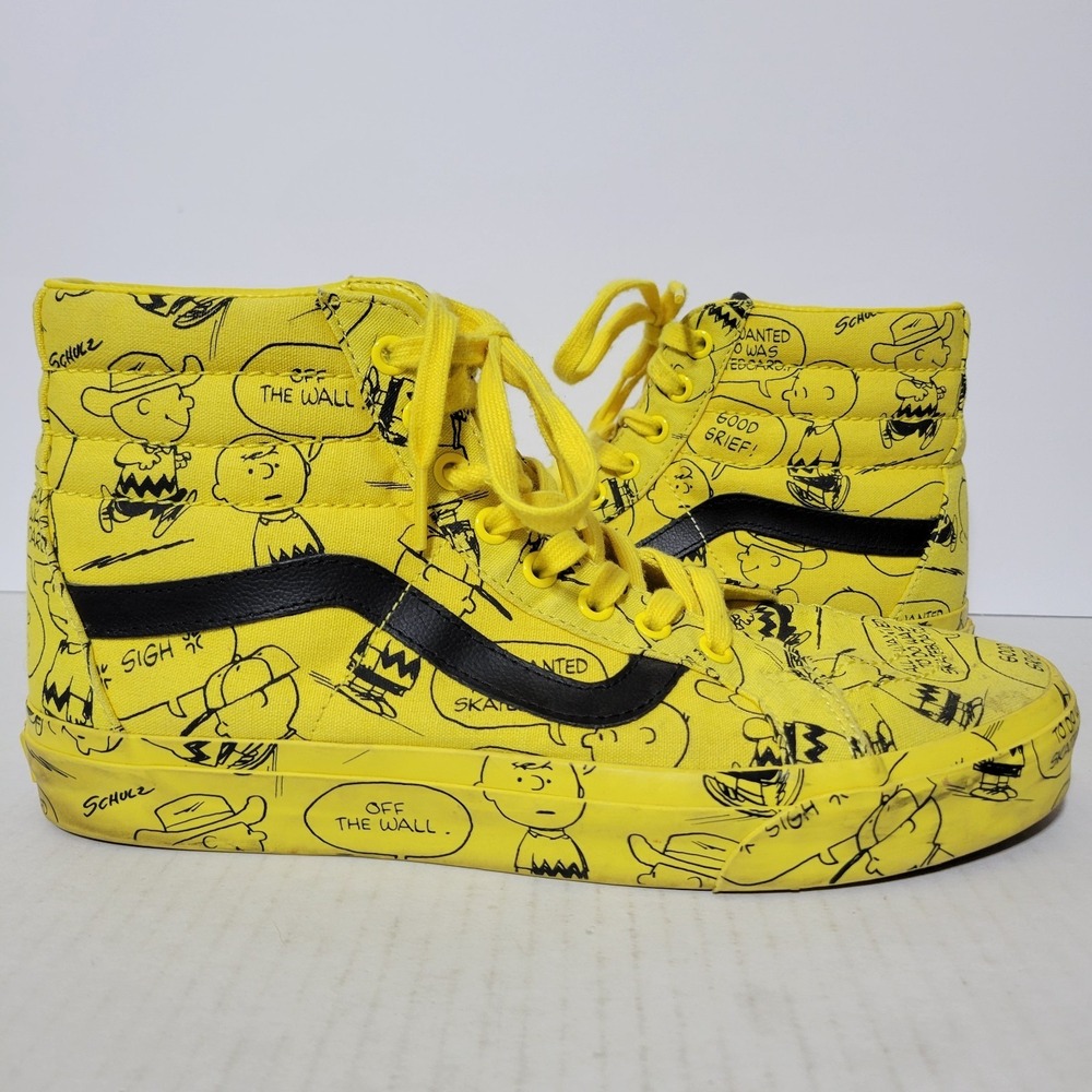 VANS Peanuts SK8-Hi Reissue Charlie Brown Maize High Top Sneakers 2017 Mens 10